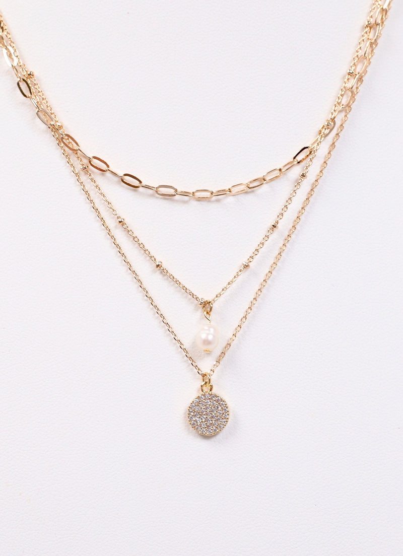 Beautiful Layered Neckalce with Charms GOLD - Caroline Hill