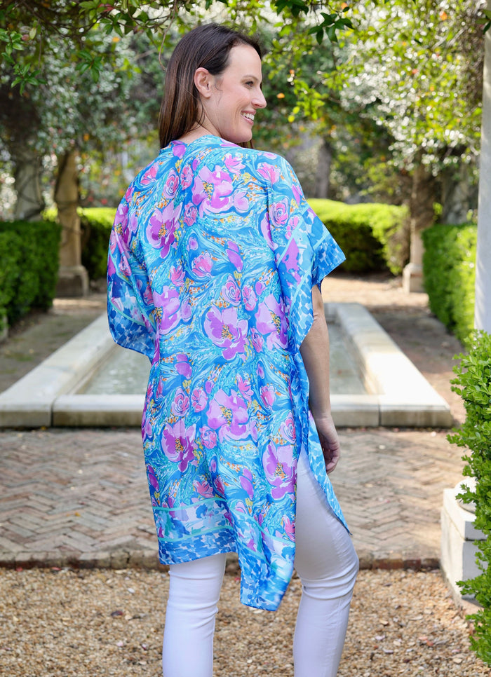 Bellingham Printed Kimono BLUE MULTI - Caroline Hill