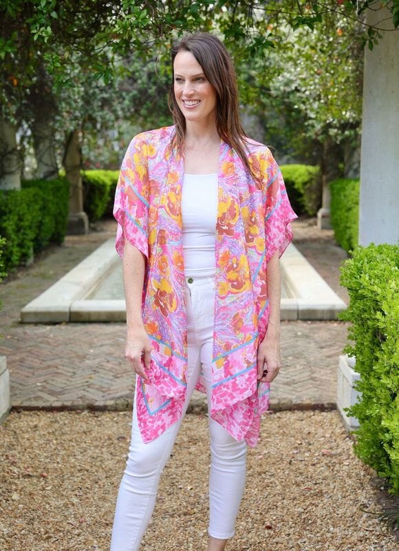 Bellingham Printed Kimono PINK MULTI - Caroline Hill