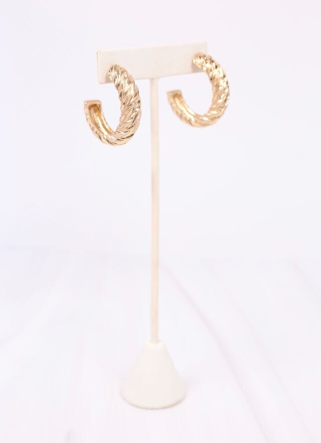 Benoit Textured Hoop Earring GOLD - Caroline Hill