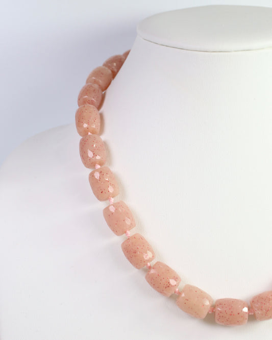 Charlestown Textured Beaded Necklace Blush
