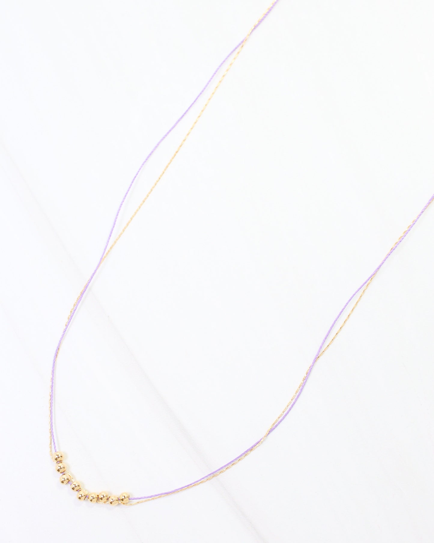 Odette Mini Cord Necklace Purple