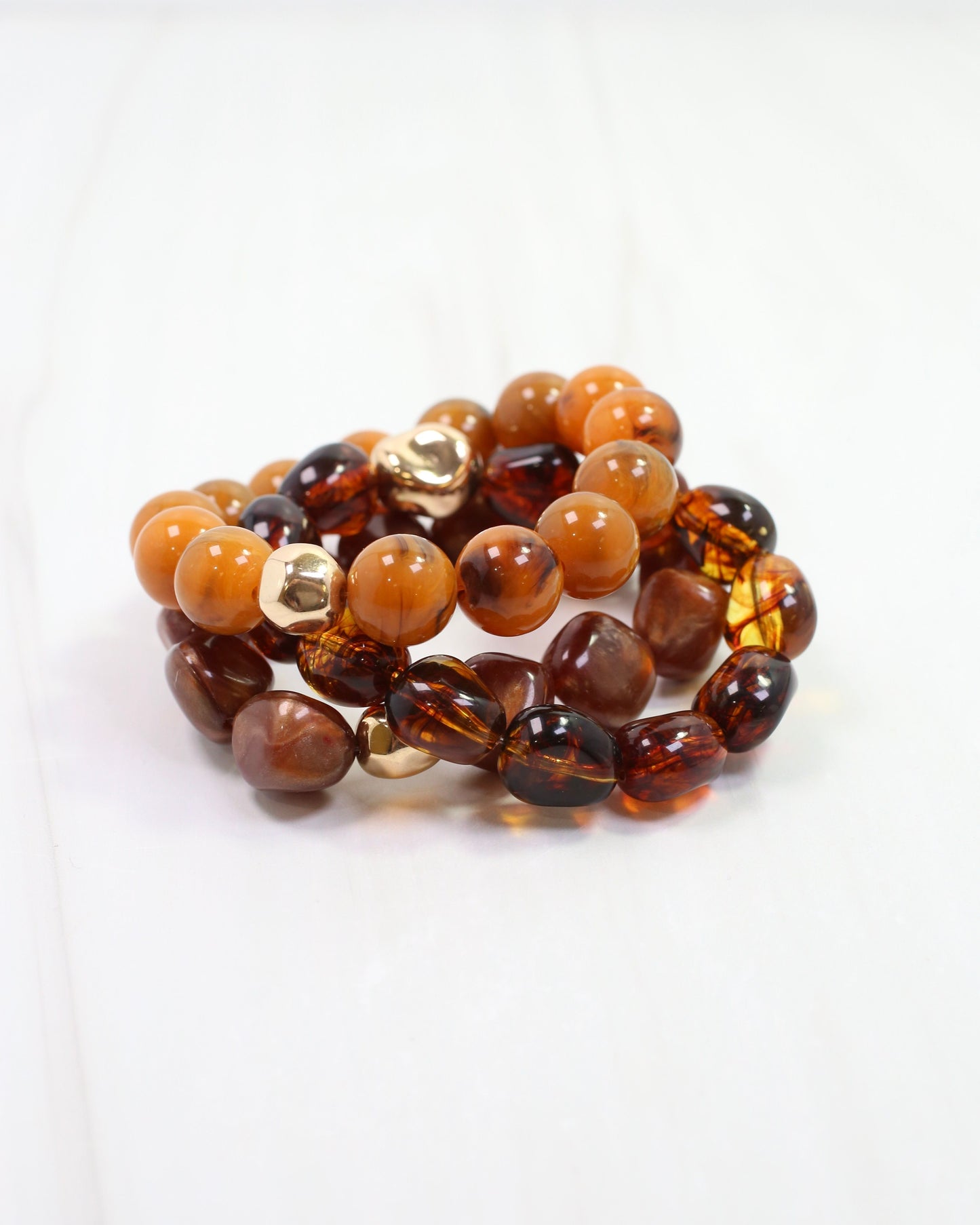 Doris Beaded Bracelet Set Brown