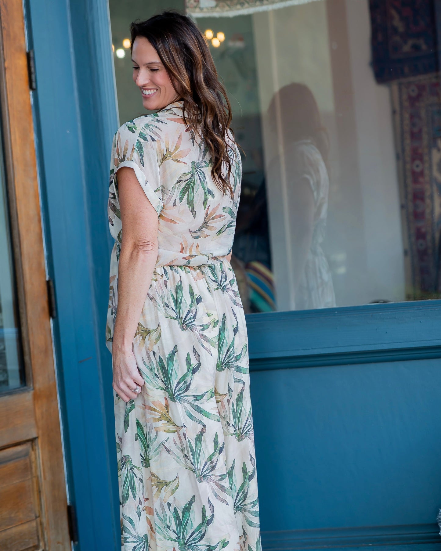 Daisy Tropical Printed Front Tie Top & Printed Pants