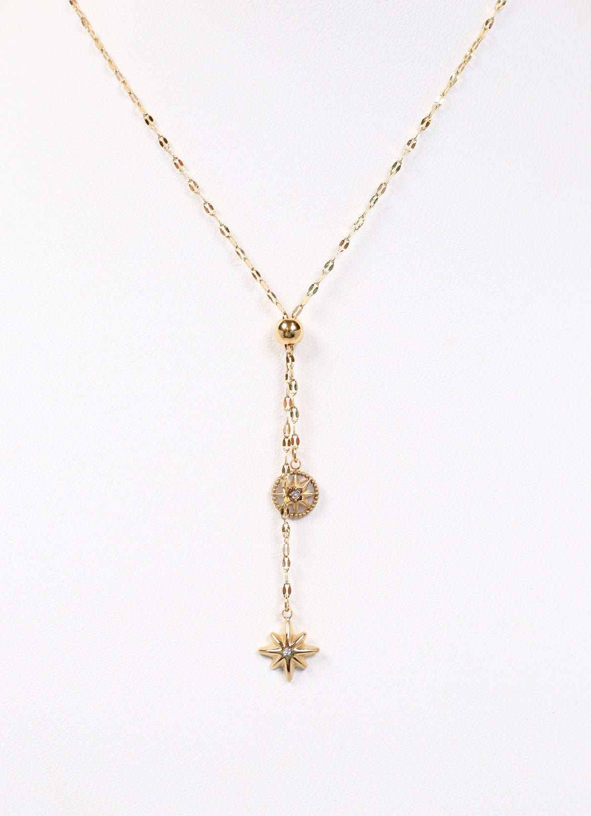 Borden Drop Charm Necklace GOLD - Caroline Hill
