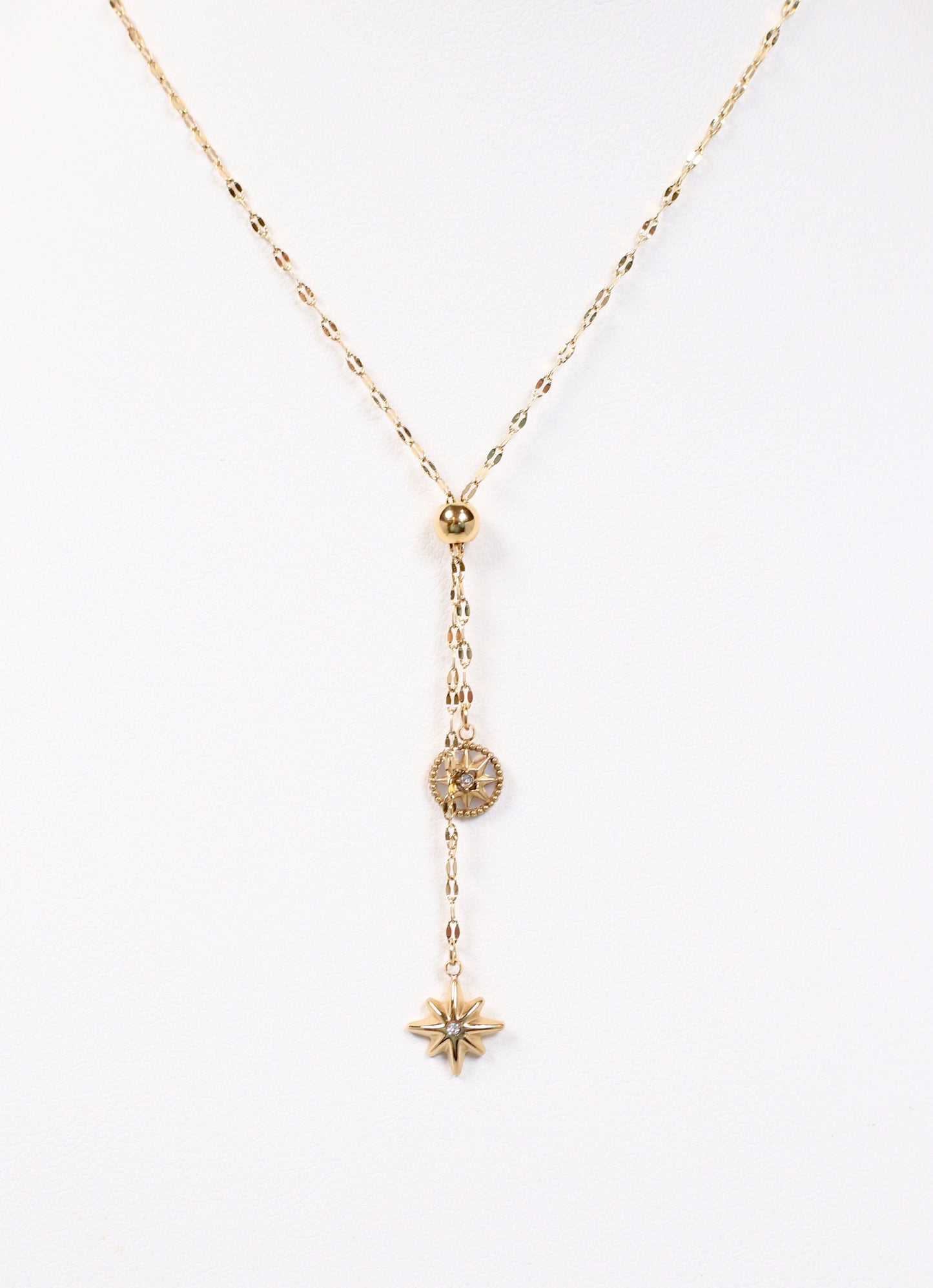 Borden Drop Charm Necklace GOLD - Caroline Hill