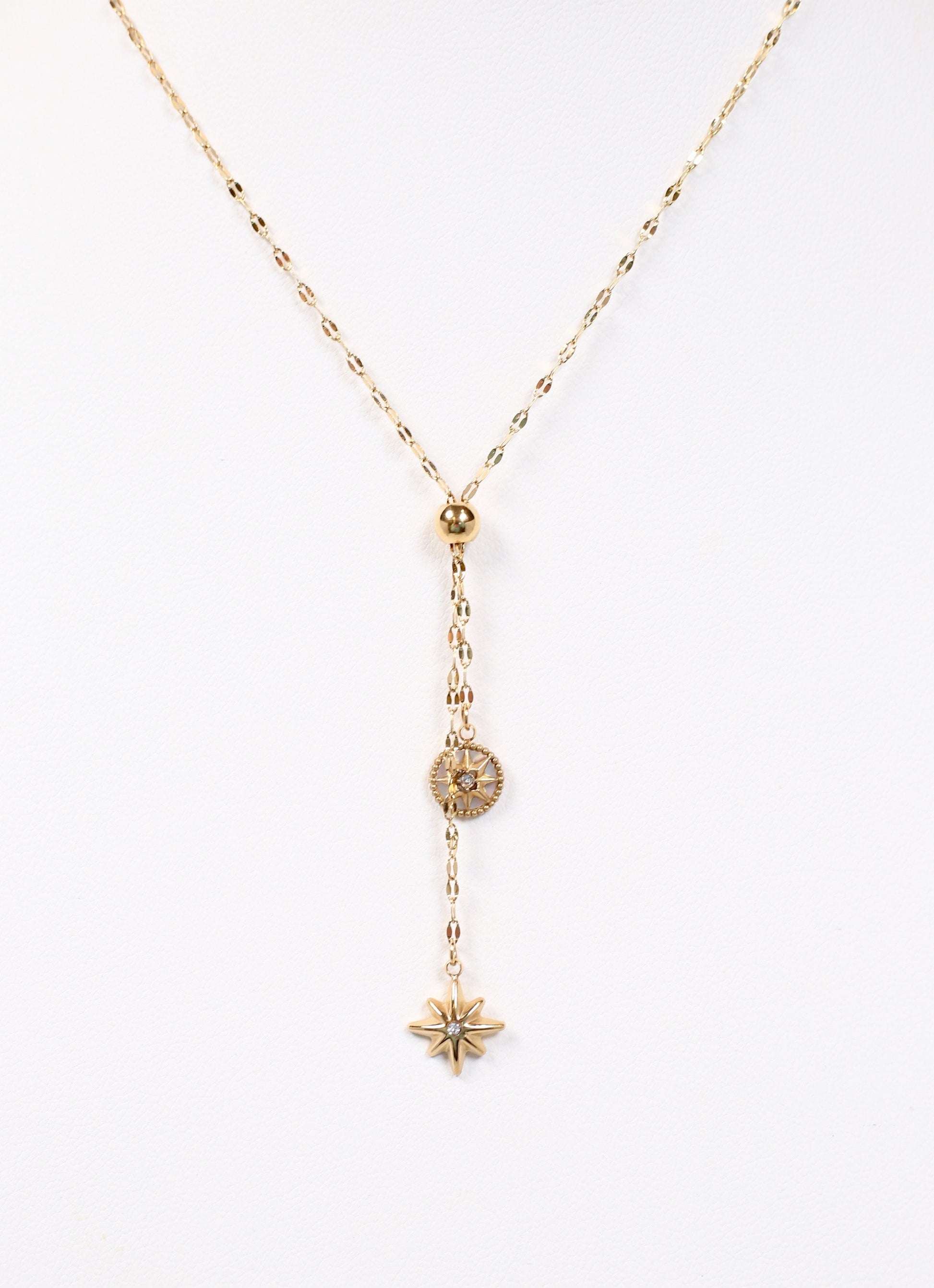 Borden Drop Charm Necklace GOLD - Caroline Hill