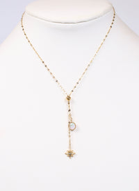 Borden Drop Charm Necklace GOLD - Caroline Hill