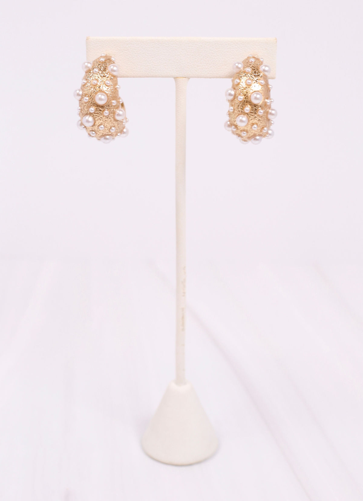 Bree Hoop Earring with Pearls GOLD - Caroline Hill