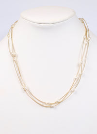 Brisco Layered Pearl Necklace GOLD - Caroline Hill