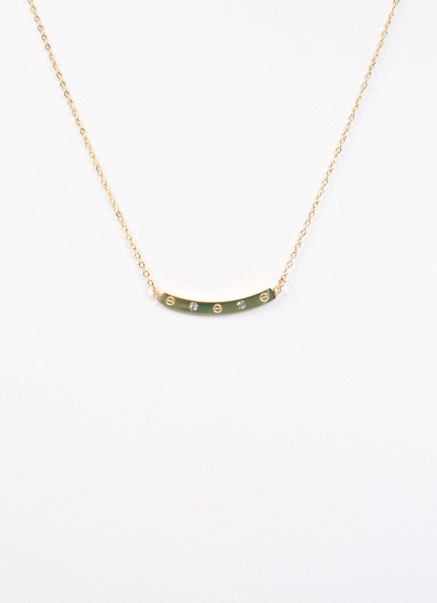 Brock CZ Bar Necklace GOLD - Caroline Hill