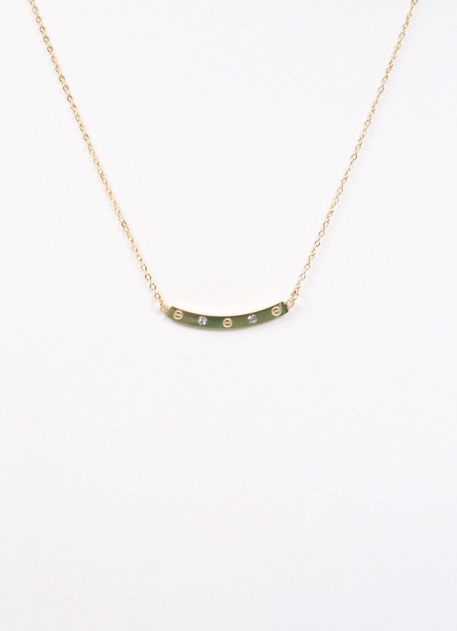 Brock CZ Bar Necklace GOLD - Caroline Hill