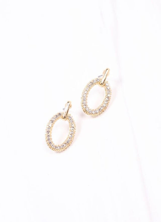 Brydon CZ Open Drop Earring GOLD - Caroline Hill