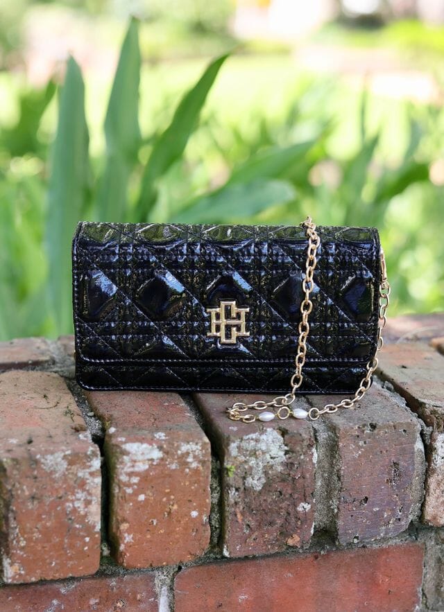 Brynleigh Clutch Crossbody BLACK PATENT LQ - Caroline Hill