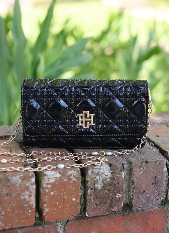 Brynleigh Clutch Crossbody BLACK PATENT LQ - Caroline Hill