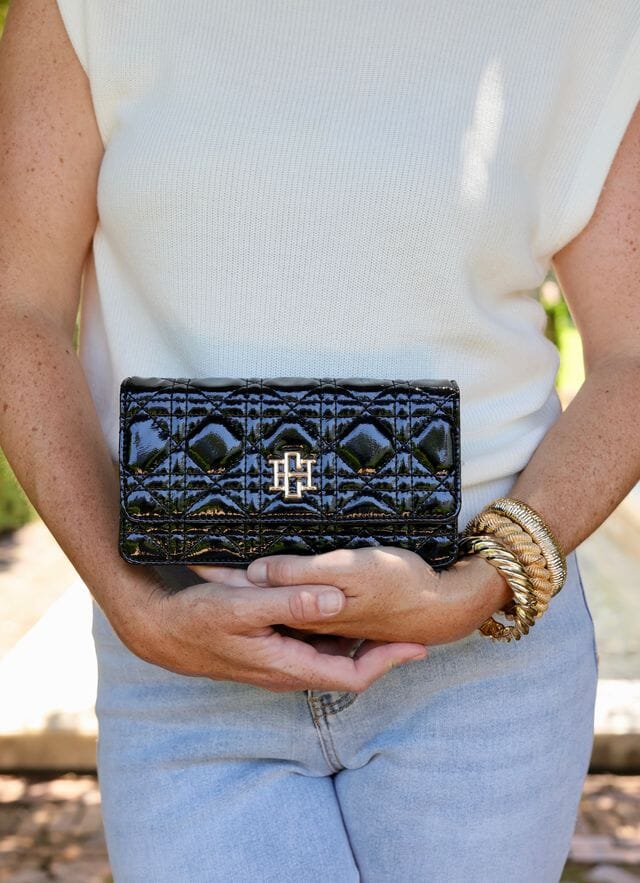 Brynleigh Clutch Crossbody BLACK PATENT LQ - Caroline Hill