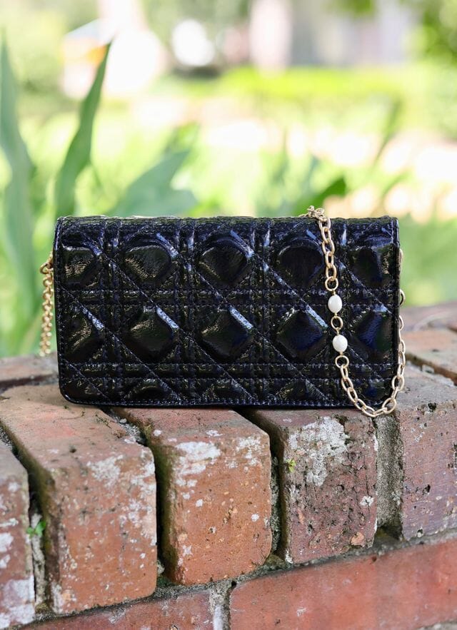 Brynleigh Clutch Crossbody BLACK PATENT LQ - Caroline Hill