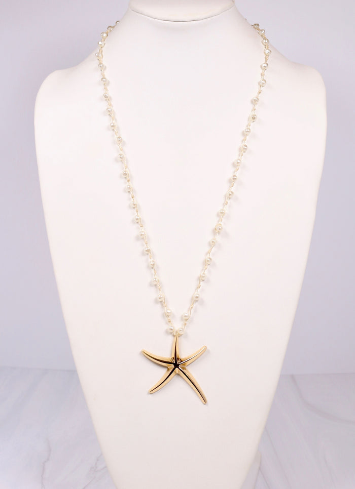 Buena Vista Pearl Necklace with Starfish IVORY - Caroline Hill
