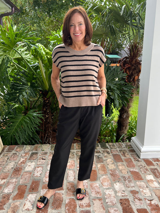 By the Office Black Woven Pants - Caroline Hill