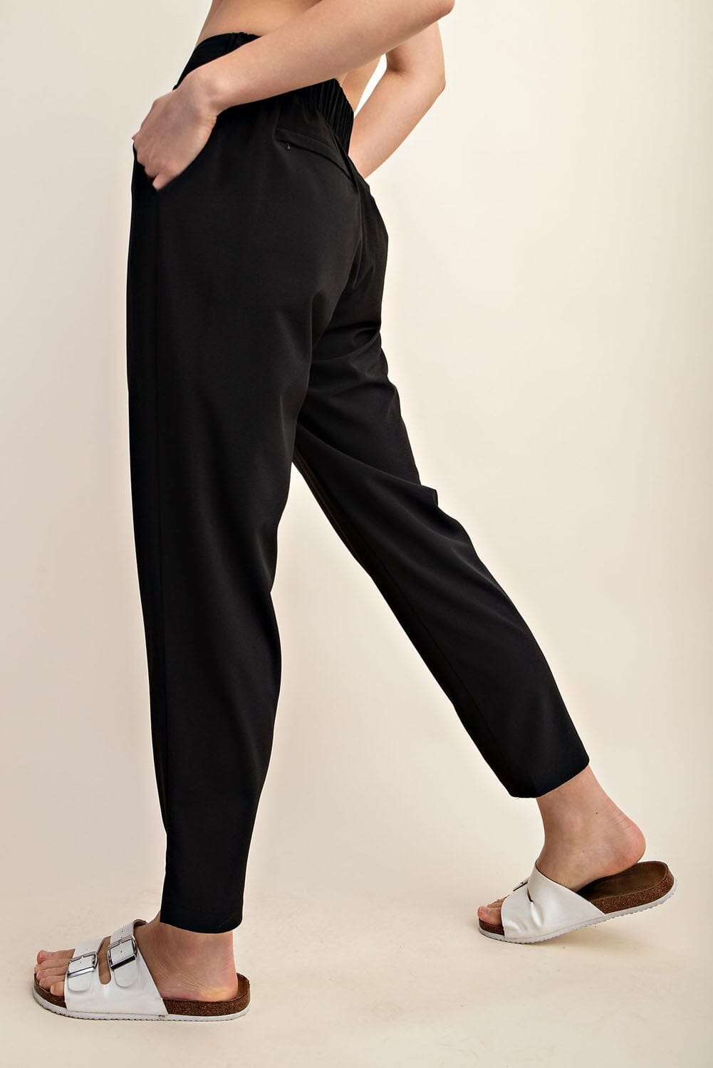 By the Office Black Woven Pants - Caroline Hill