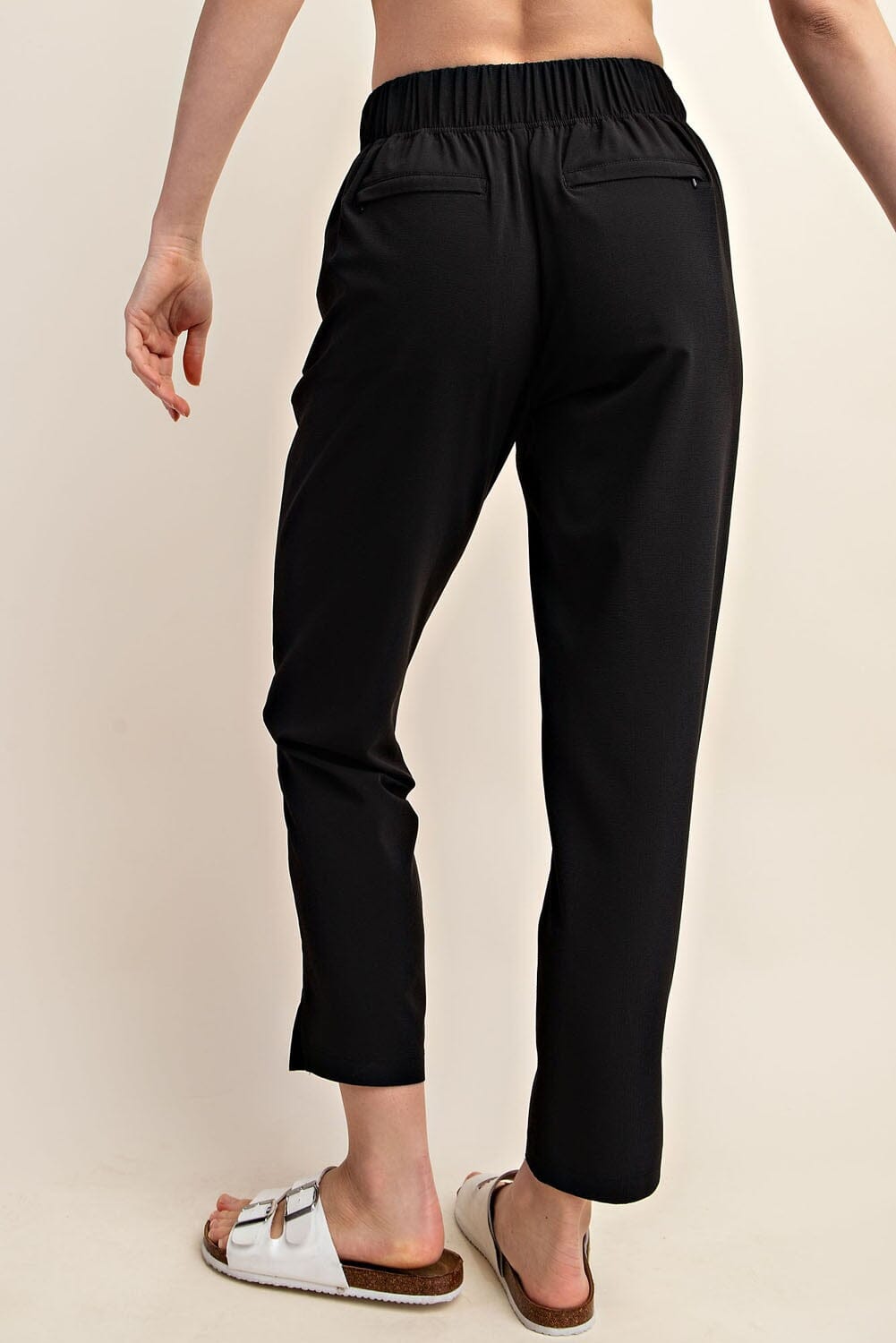 By the Office Black Woven Pants - Caroline Hill