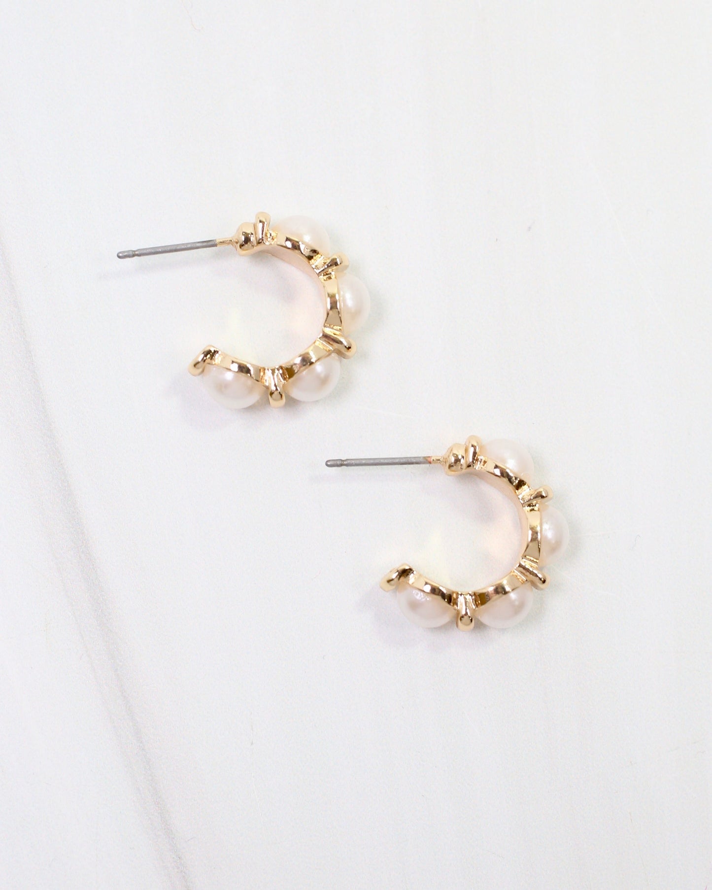 Brooking Pearl Mini Hoop Earring Cream