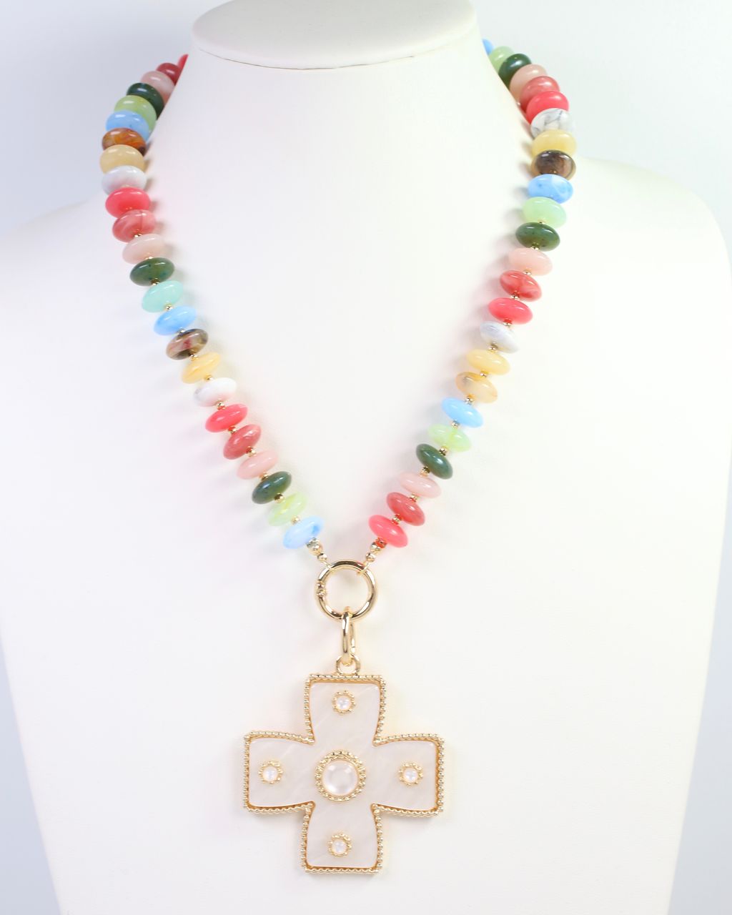 Cayce Large Cross Charm Mother Of Pearl