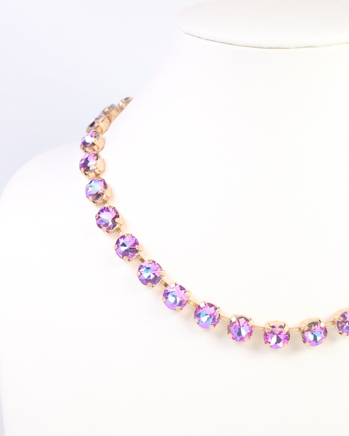 Andi Rhinestone Necklace Purple AB