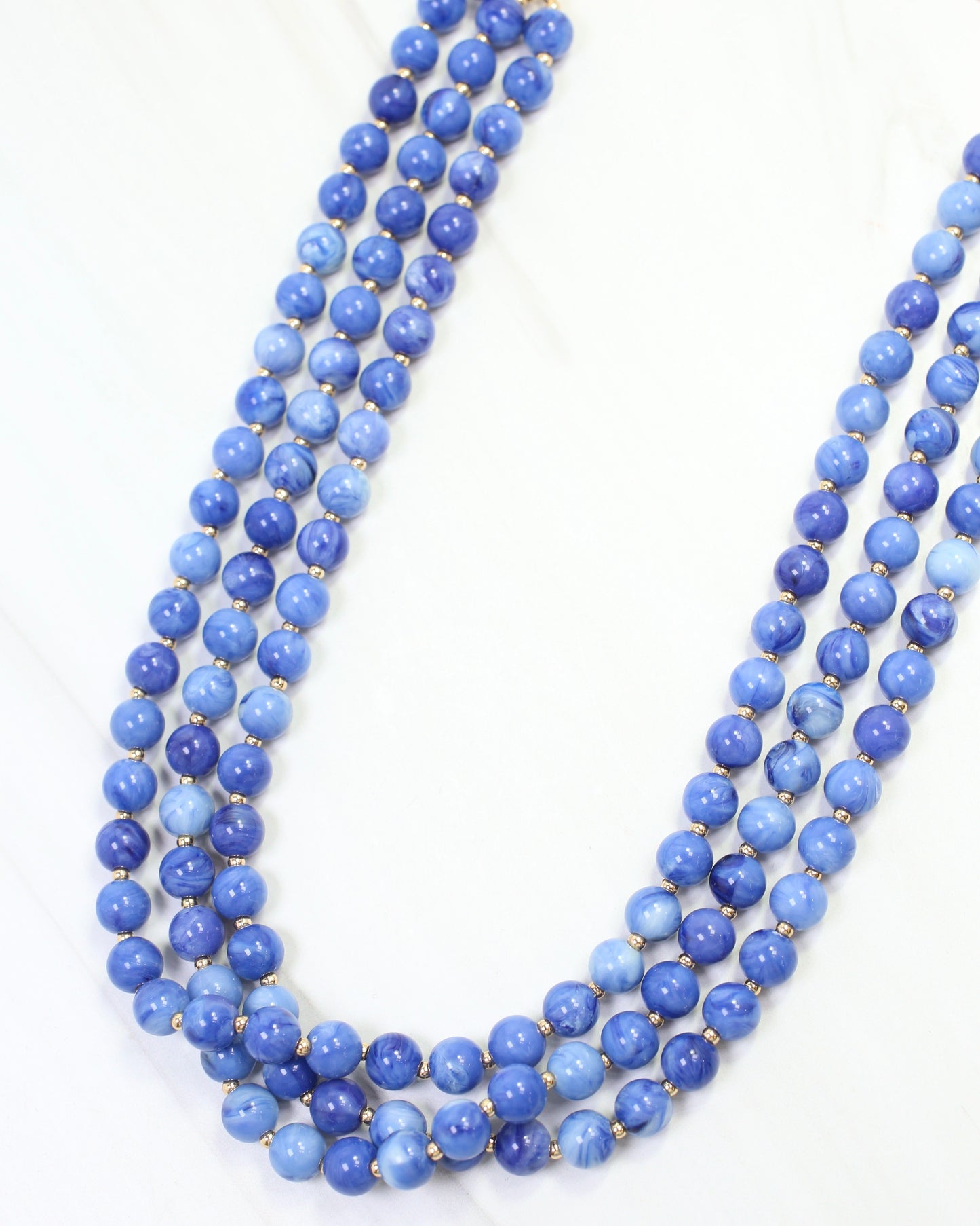 Brinley Beaded Layered Necklace Blue