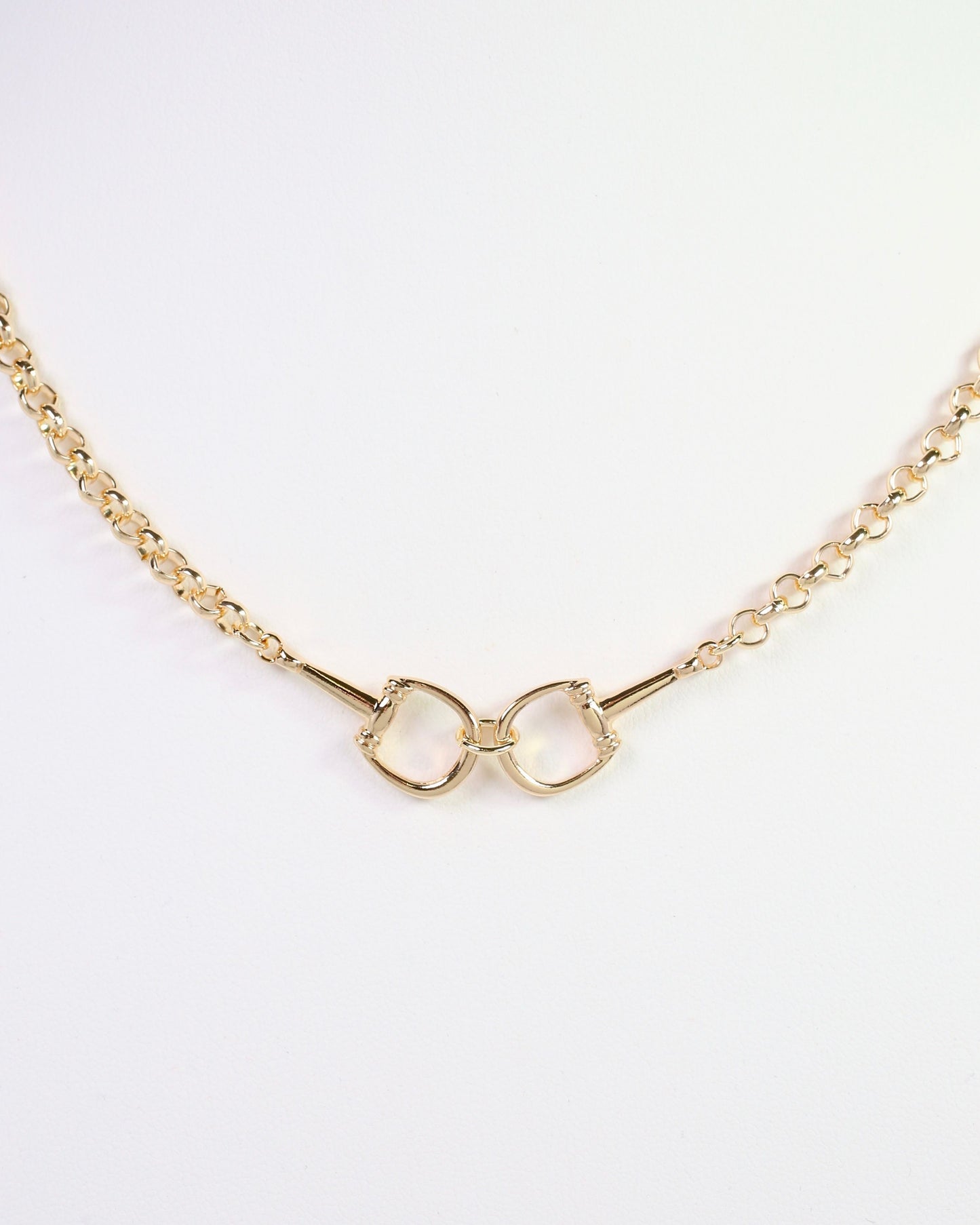 Boyer Double Horsebit Necklace Gold