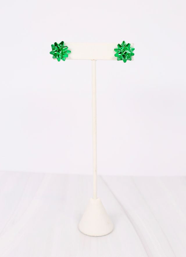 Bow Topper Earring GREEN