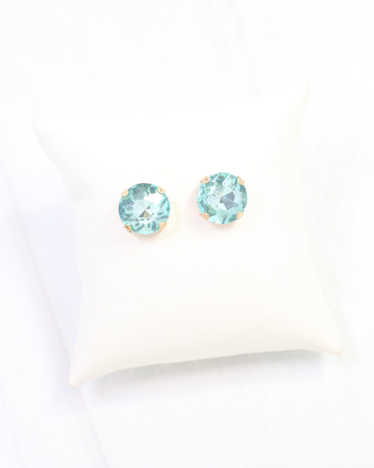 Andi Large Rhinestone Stud Earring Aqua