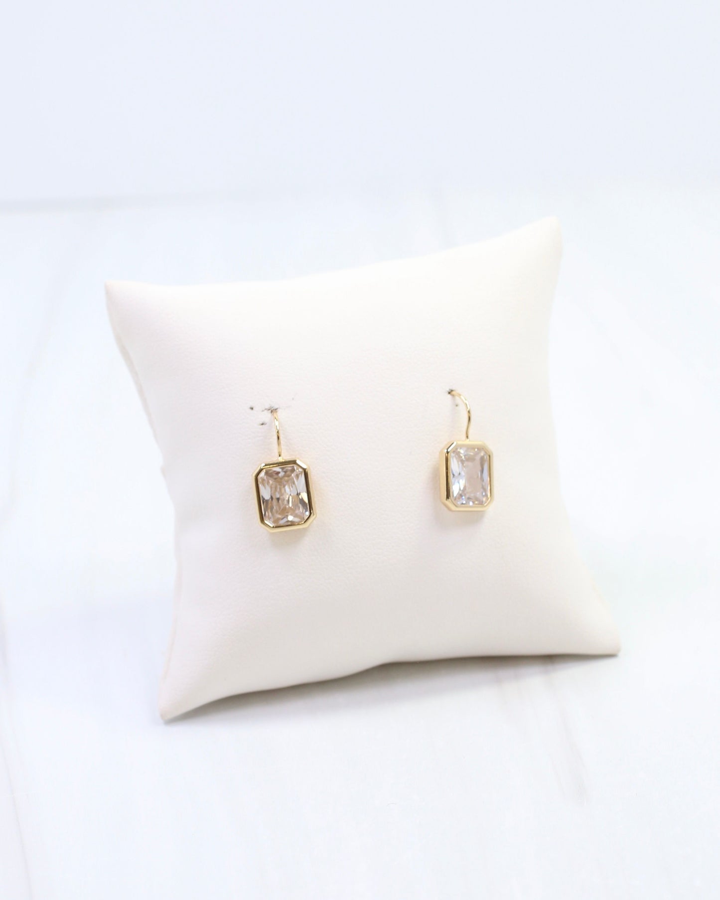Fallon Rectangular CZ Earring WR Gold
