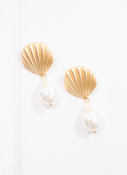 Linley Shell Earring with Pearl Gold