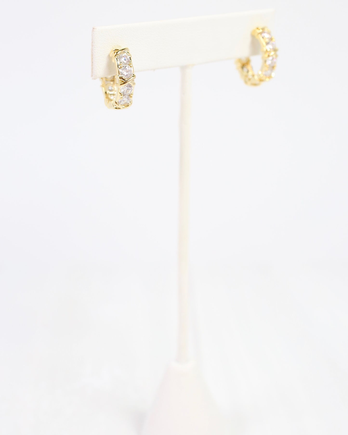 Sykes Crystal Small Hoop Earring Gold