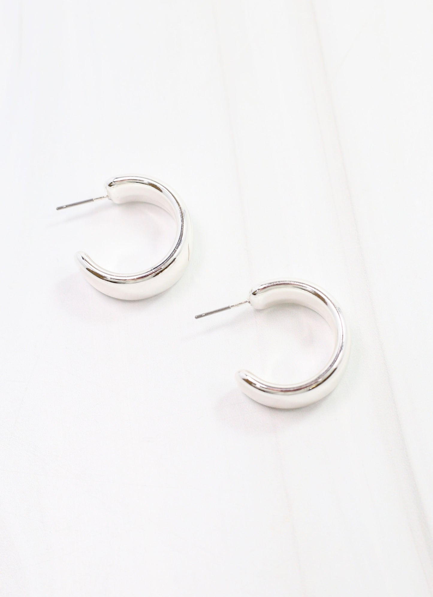 Trina Hoop Earring Shiny Silver