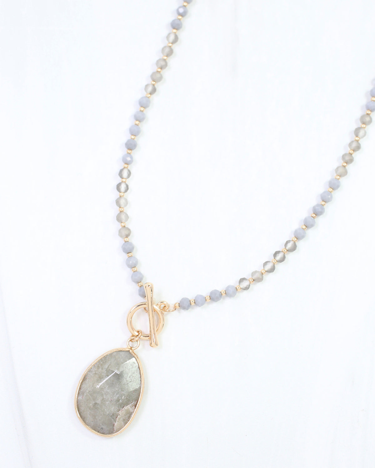 Reese Stone Toggle Necklace Grey