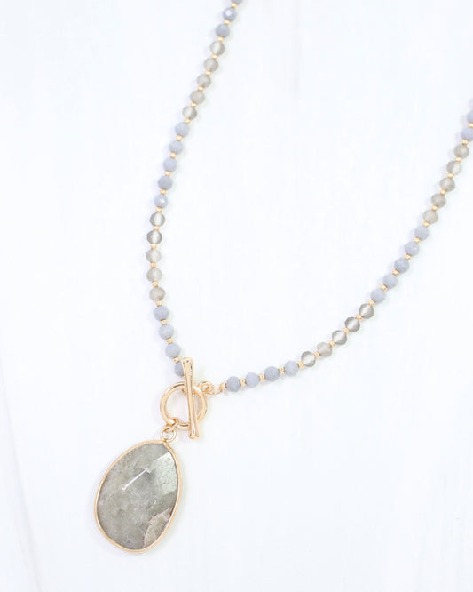 Reese Stone Toggle Necklace Grey
