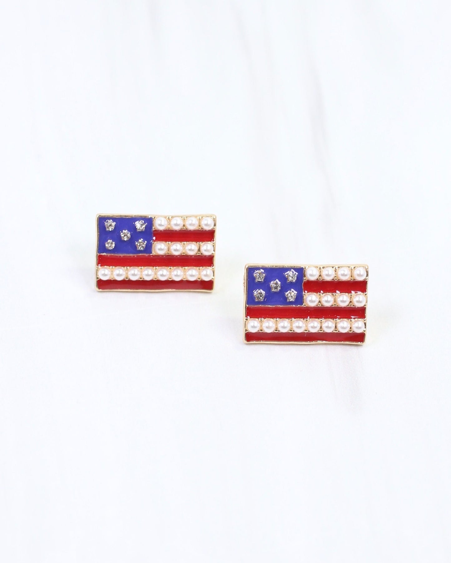 Tribute Flag Stud Earring Red Blue
