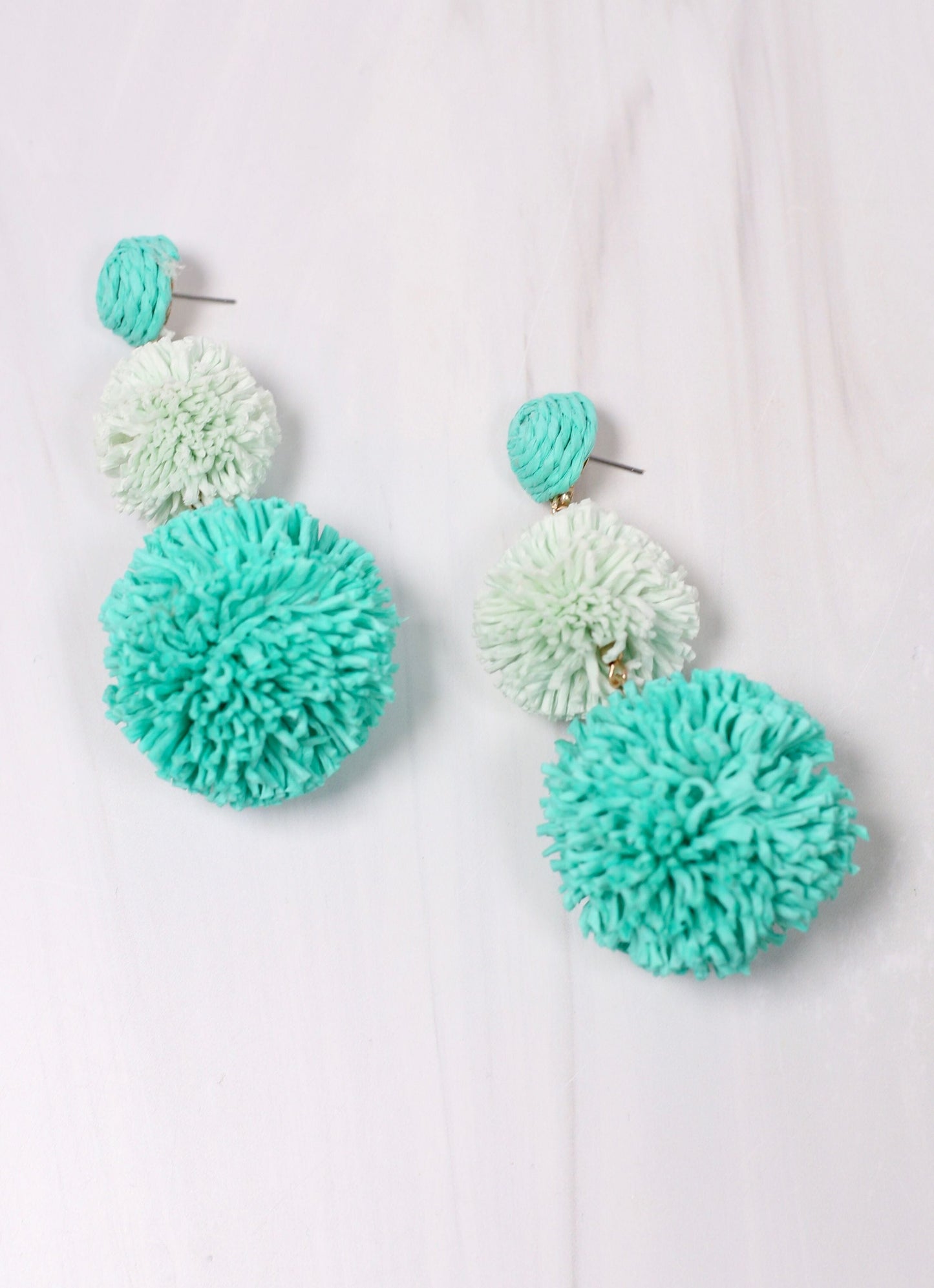 Calhoun Pom Pom Earring TURQUOISE - Caroline Hill