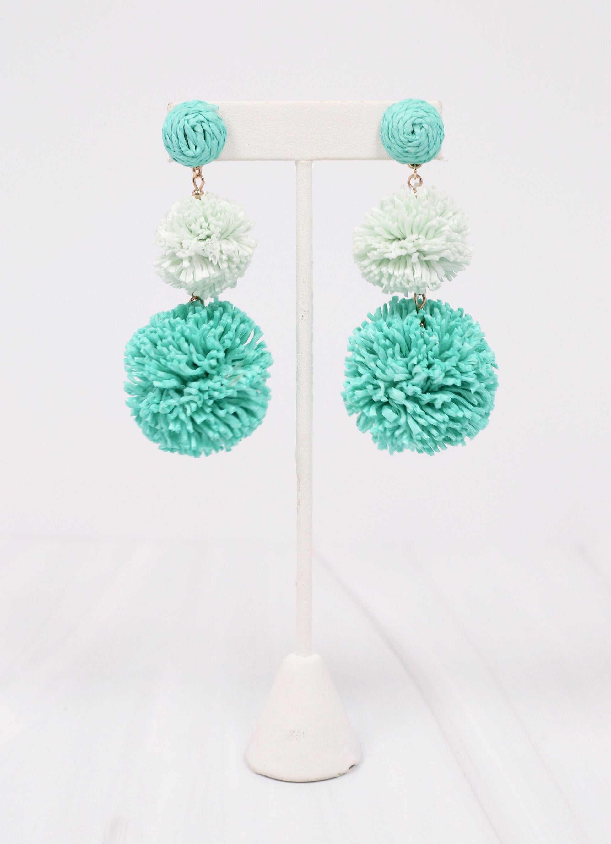 Calhoun Pom Pom Earring TURQUOISE - Caroline Hill