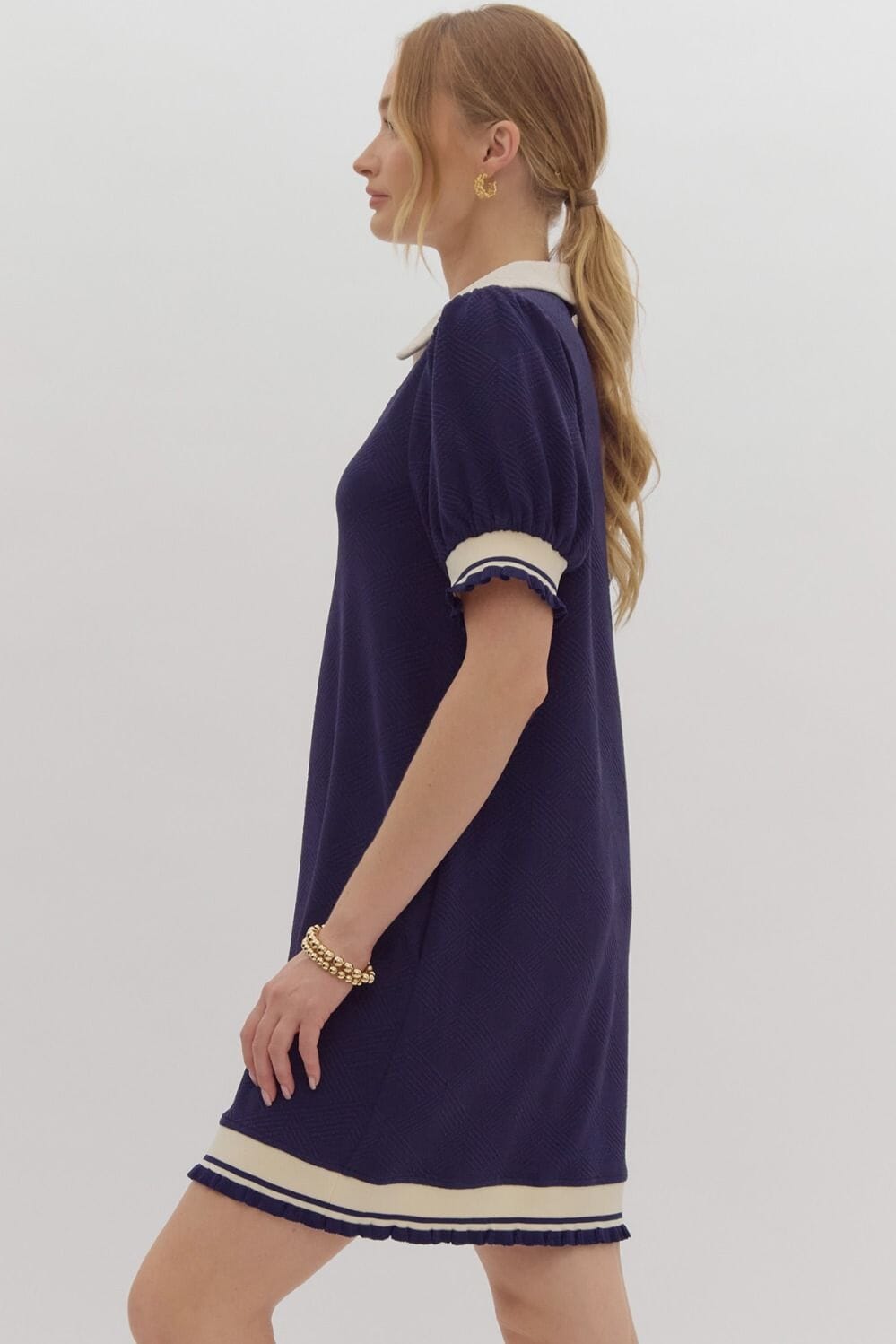 Can't Catch This Navy Mini Dress - Caroline Hill