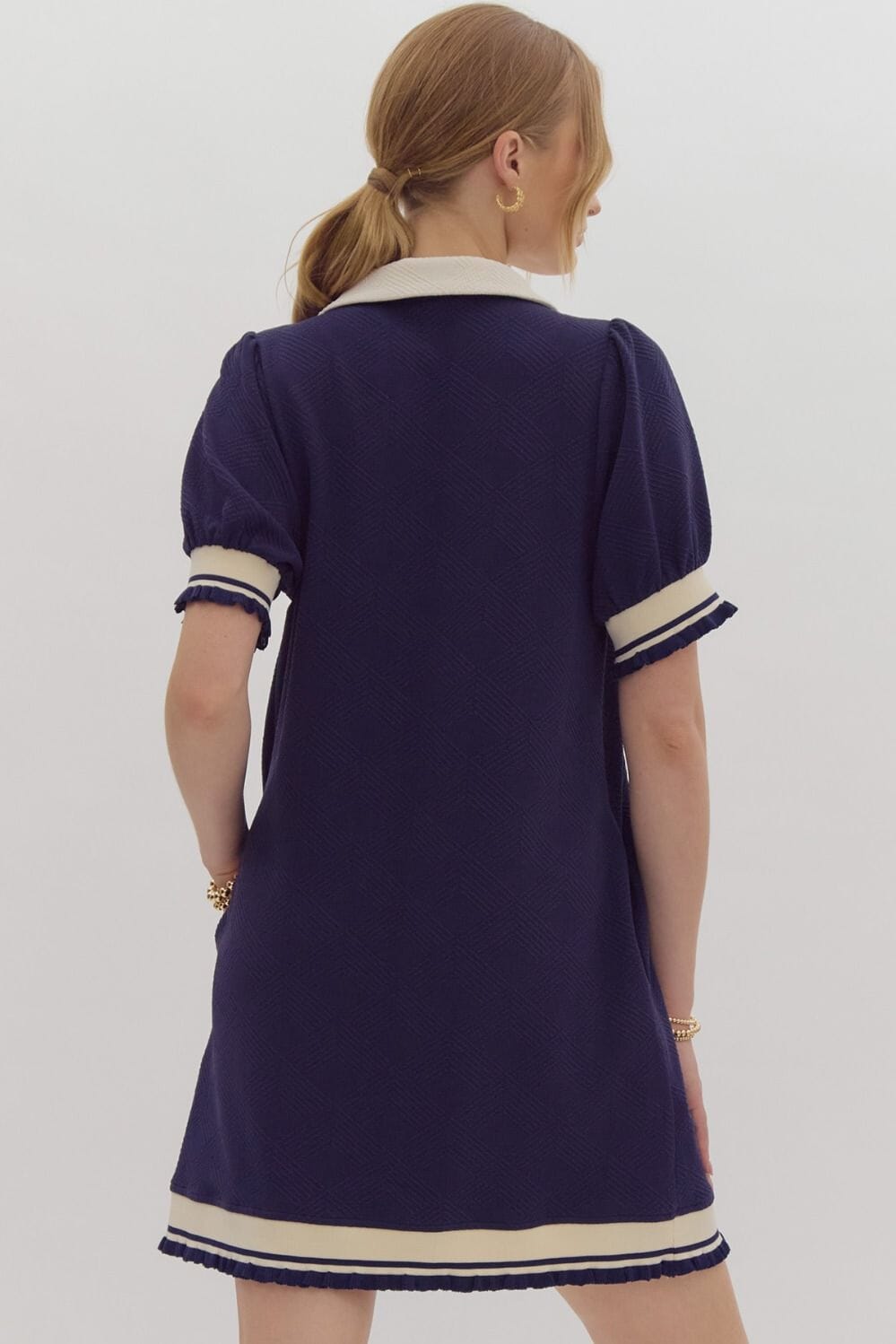 Can't Catch This Navy Mini Dress - Caroline Hill