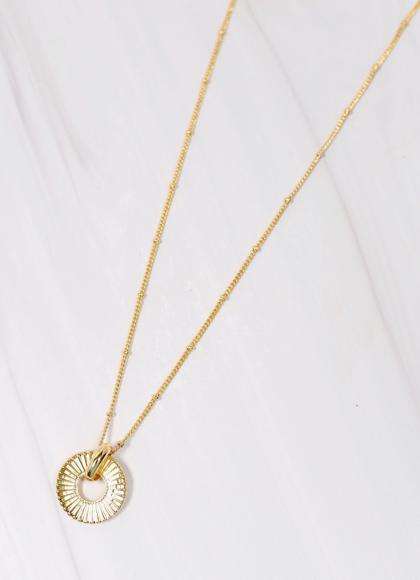 Carmichael Circle Charm Necklace GOLD - Caroline Hill