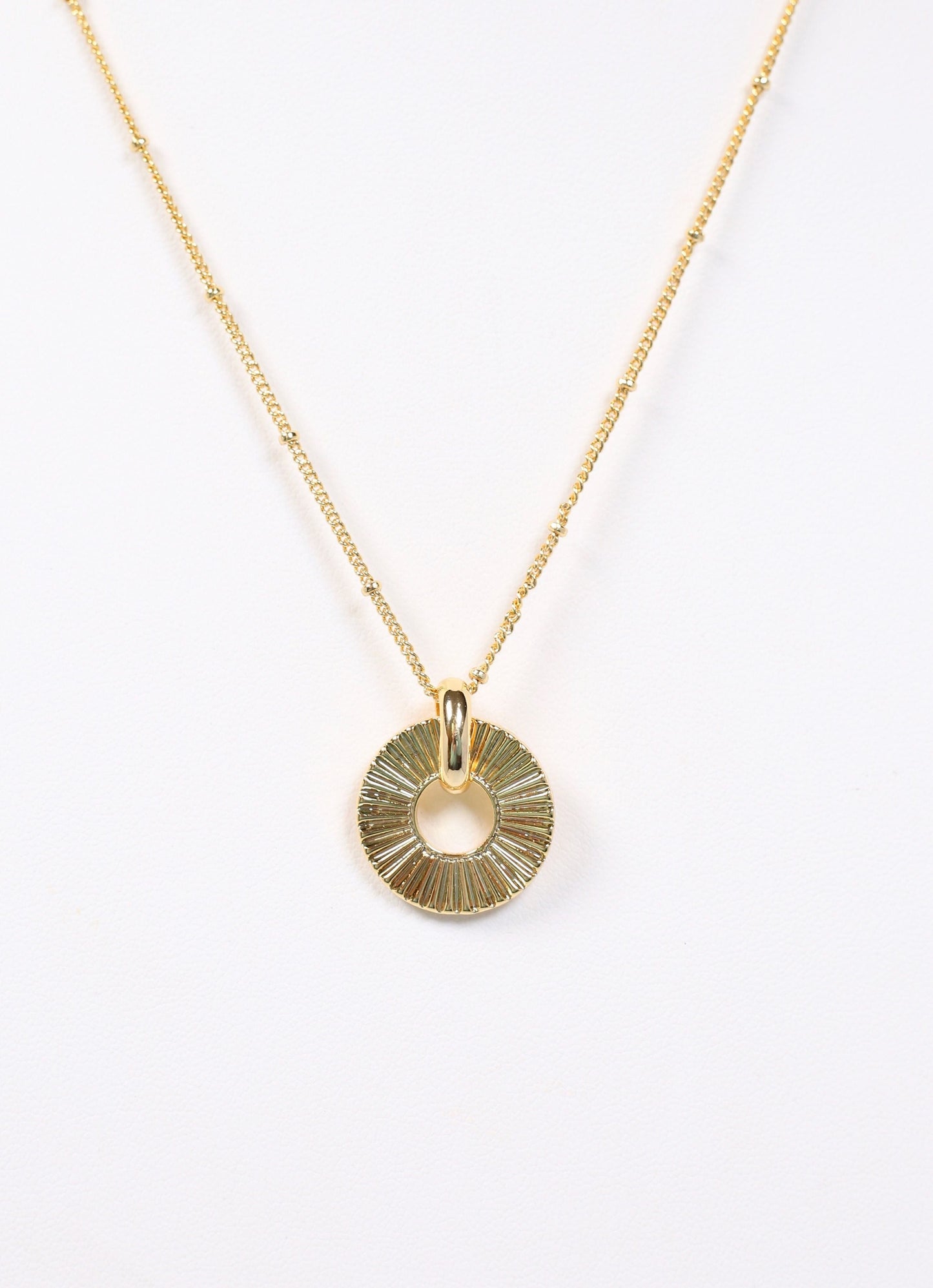 Carmichael Circle Charm Necklace GOLD - Caroline Hill