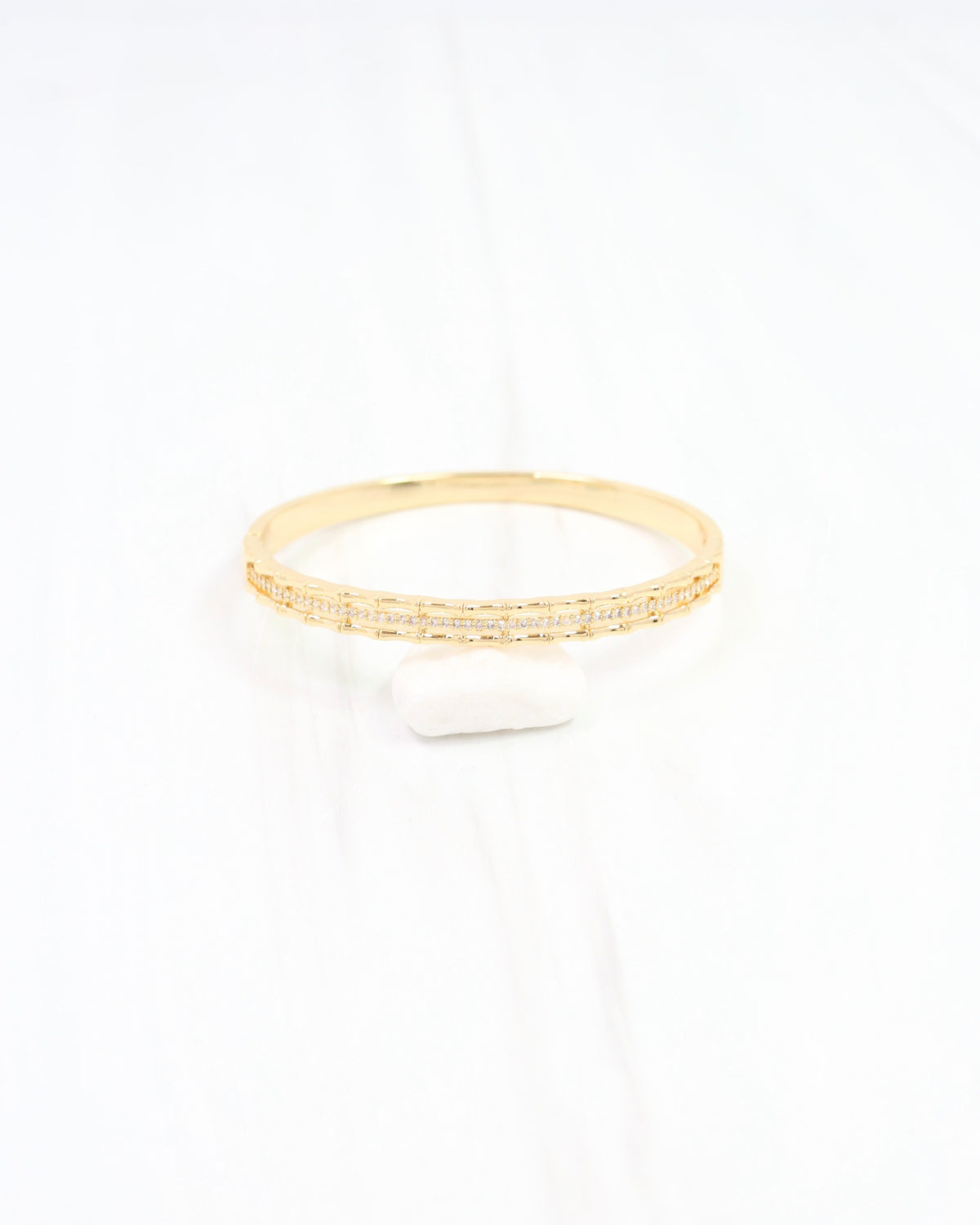 Willa CZ Lined Bangle Bracelet WR Gold