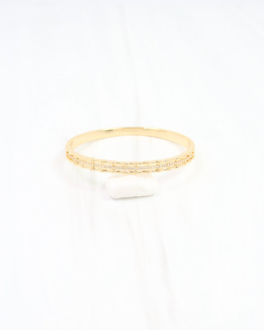 Willa CZ Lined Bangle Bracelet WR Gold