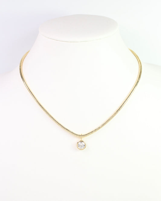 Eve CZ Snake Chain Necklace WR Gold