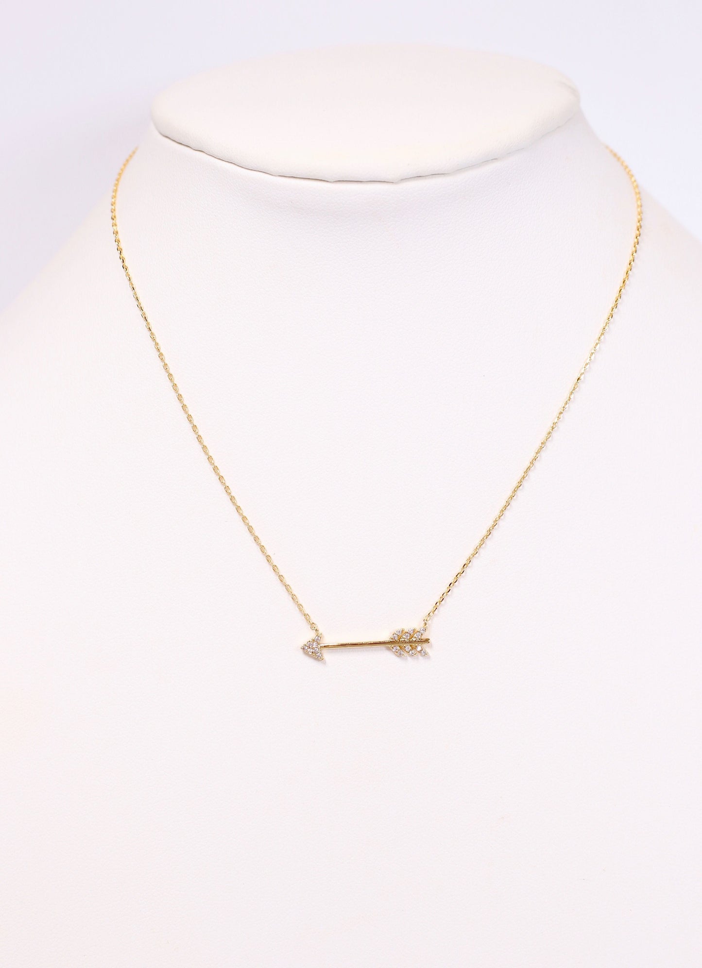 Chazz CZ Arrow Necklace GOLD - Caroline Hill