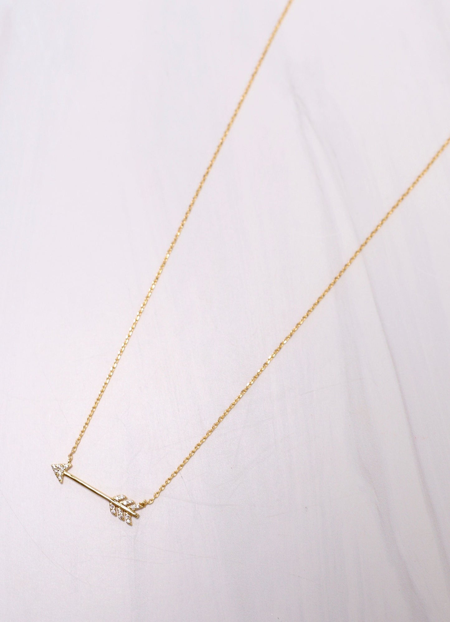 Chazz CZ Arrow Necklace GOLD - Caroline Hill